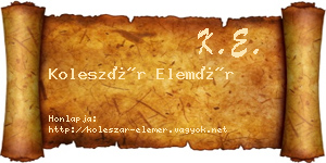Koleszár Elemér névjegykártya
