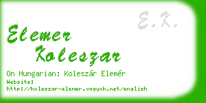 elemer koleszar business card